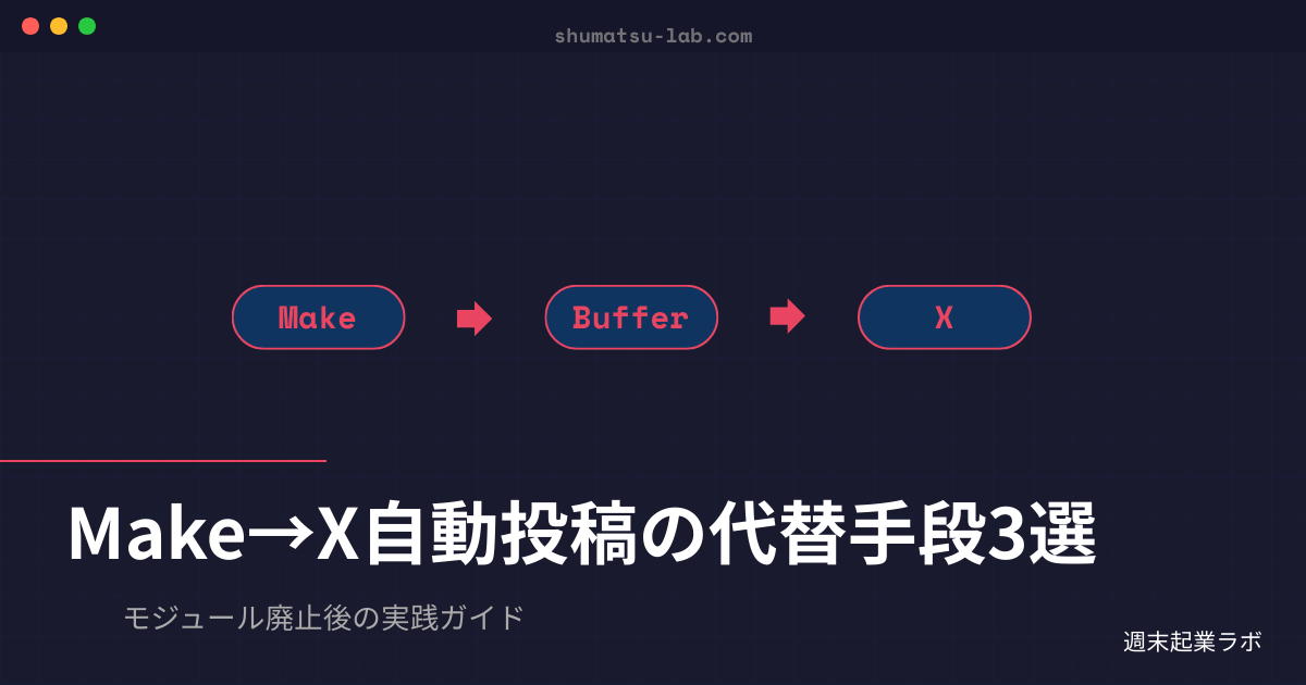 MakeのXモジュール廃止後にBuffer・HTTP・n8nで自動投稿を再構築する方法を比較解説