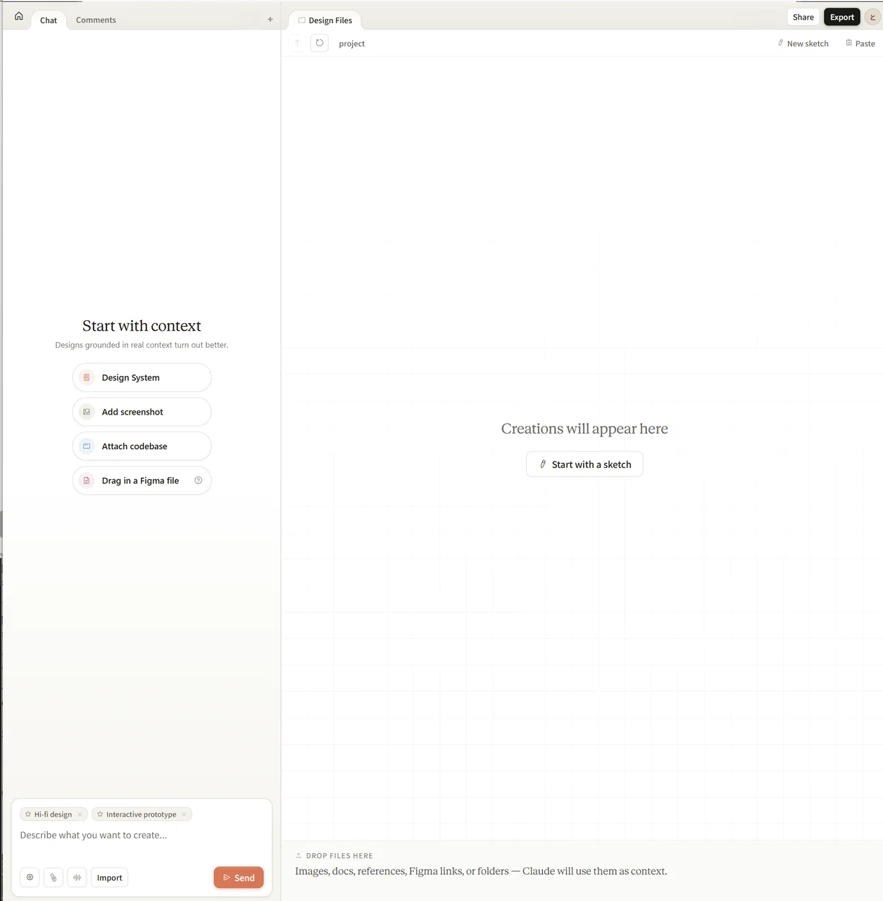 Start with context画面でコンテキストを追加する